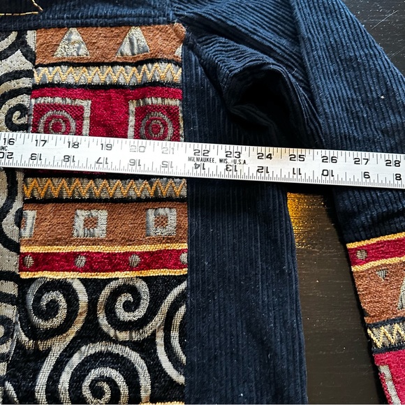 Vintage Notations Size 20 XXL 2X Red Blue Tribal Blazer Unique Grandma Chic - Picture 5 of 7